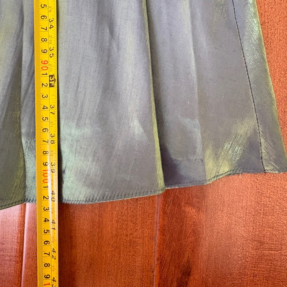 Vintage 90s Y2K Iridescent Dual-Tone Maxi Skirt Womens L Green/Purple USA Grunge - Picture 11 of 11